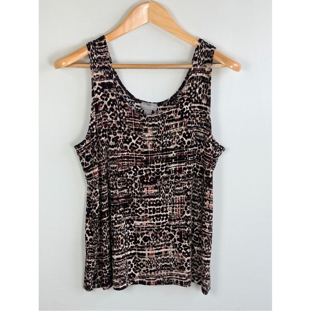 Travelers by Chico’s Animal Print Tank Top Size 2